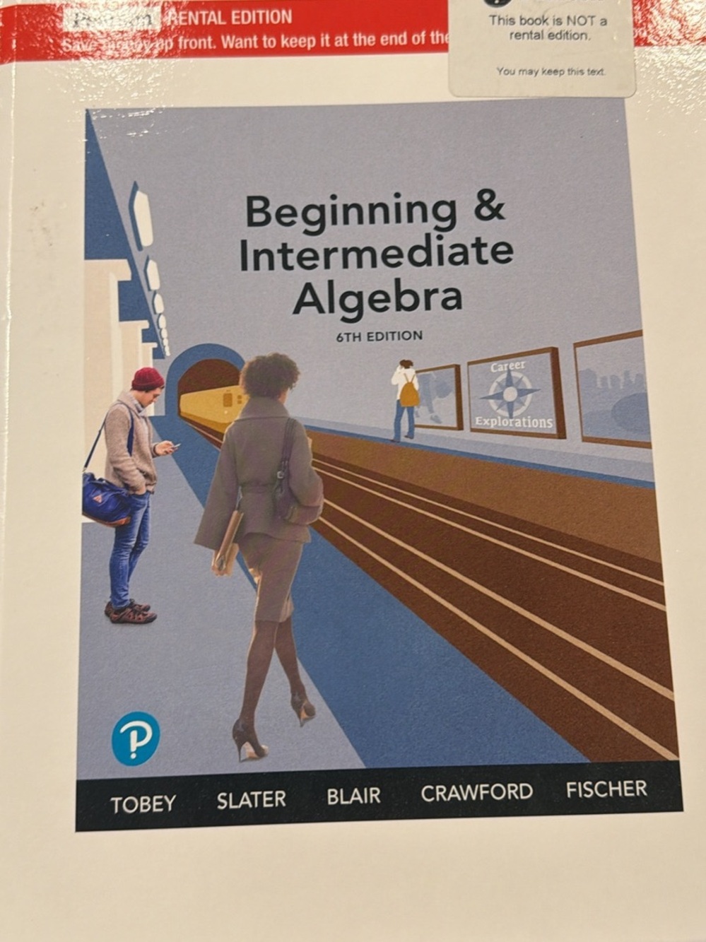 Beginning & Intermediate Algebra Textbook - Blue/Cream Cover